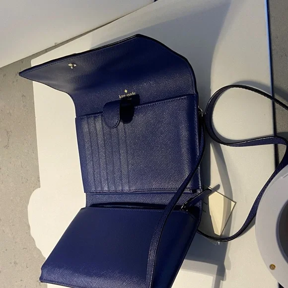 Kate Spade Blue Leather Winni Crossbody Bag - Picture 2 of 3